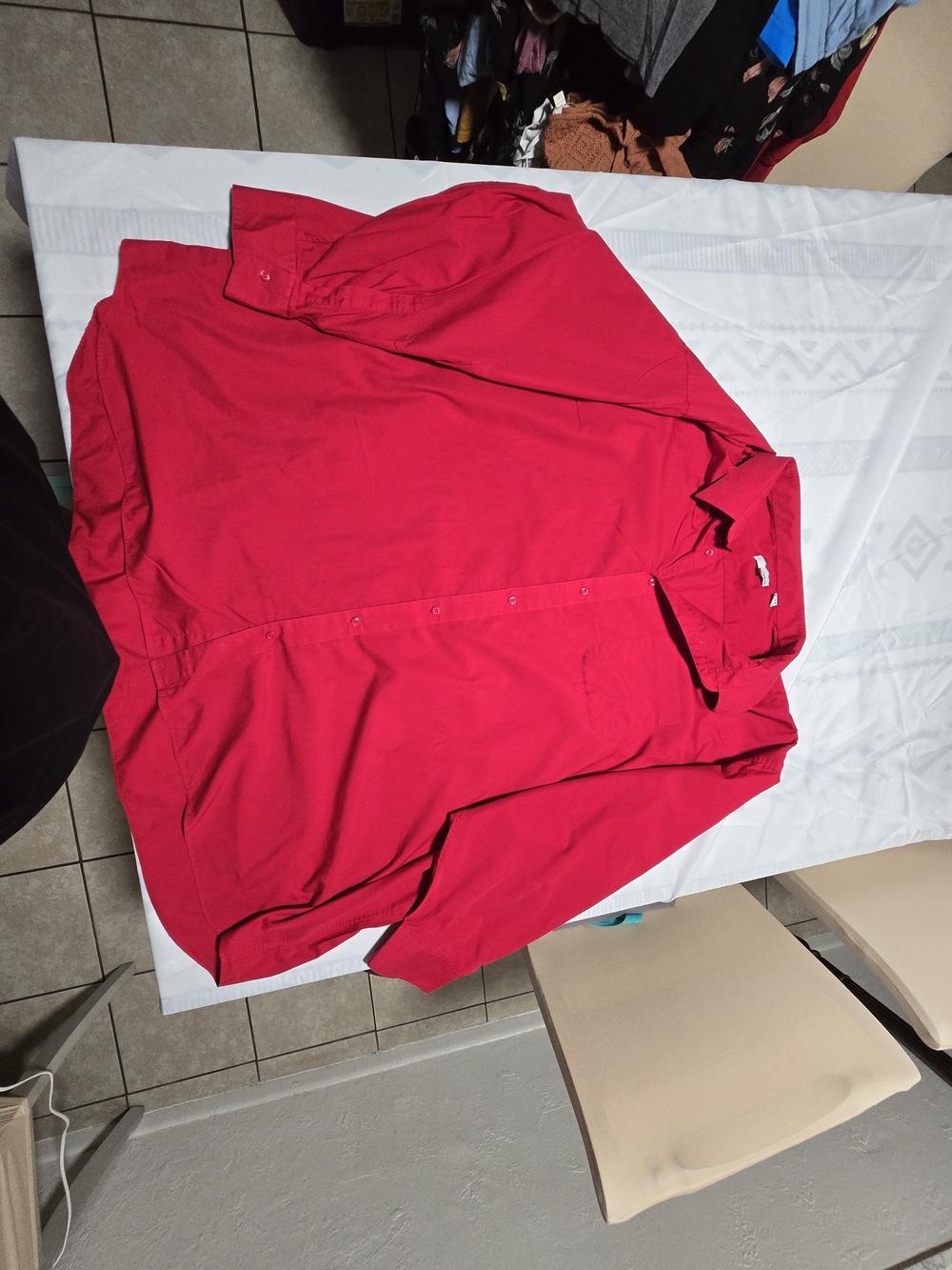 Men Red Button Down